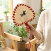 Animal Pattern Straw Woven Fan Handmade Handheld Fan Creative Decorative Fan  Home Decoration