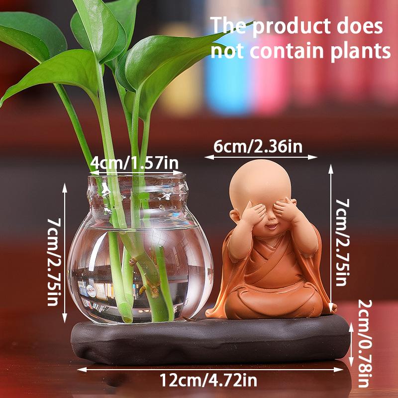 1 шт. офисная гидропоника ваза растение цветочный горшок цветочная композиция маленький монах стеклянная ваза домашняя милая