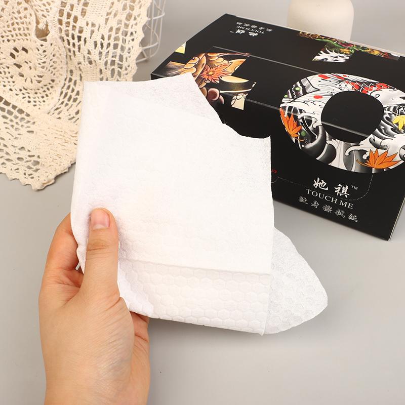 100Pcs Disposable Tattoo Towel Paper Tattoo Wipe Paper Disposable Strong Water Absorption Tattoo Skin Cleansing Towel Tissue