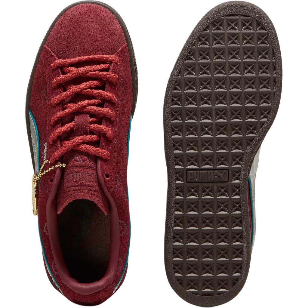 One Piece x Puma Suede для детей старшего возраста Пираты Красных Волос Детские Кроссовки Команда-Королевский-Красный Серебряный 396716-01