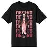 Футболка с графическим принтом Demon Slayer Nezuko Kamado Stacked Text, хлопковая футболка с принтом аниме для мужчин и детей, повседневная футболка с коротким рукавом