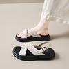 Roman Sandals Women's Summer 2025 New Versatile Platform Women's Shoes Fairy Style with Skirt Casual Beach Shoes