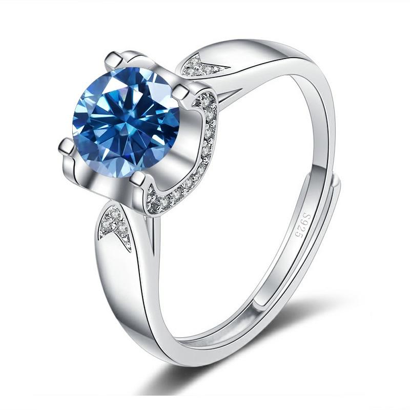 Bague Ringen Diamond-encrusted Dovetail Bull's Head Four Claws Mosanite Ring Female Simple Marriage Engagement 1or 2ct Carat Ring