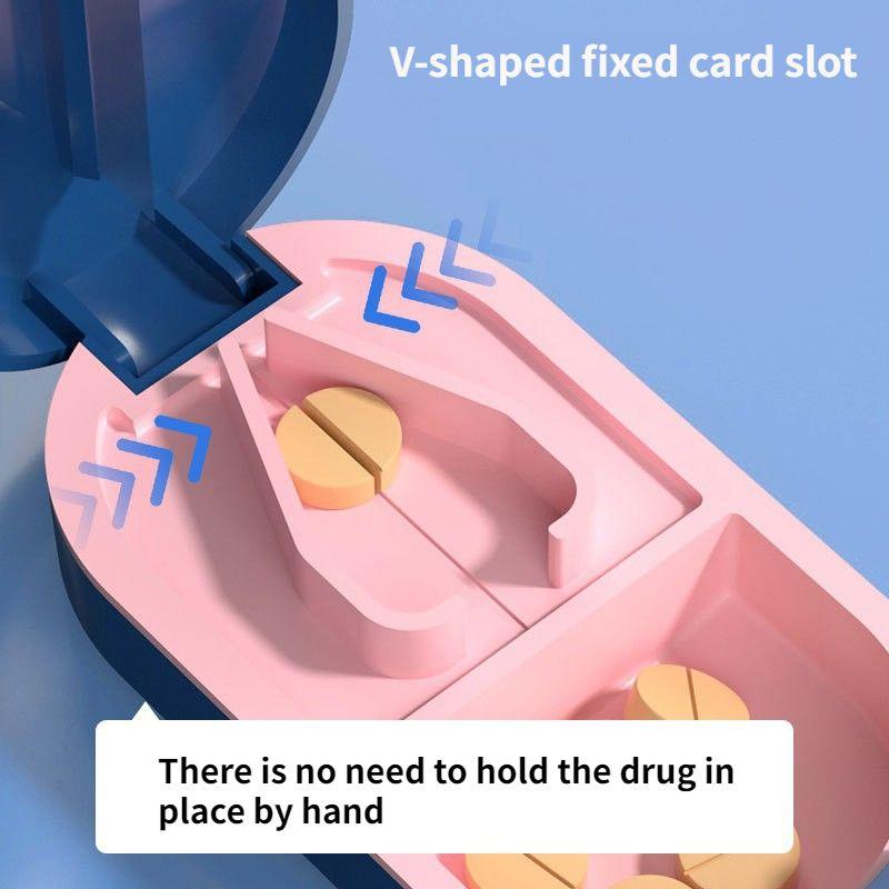Pill Cutter Pill Divider Storage Box Portable Tablet Cutter Splitter Storage Case Medicine Cut Box Crusher with Invisible Pill Organizer Box