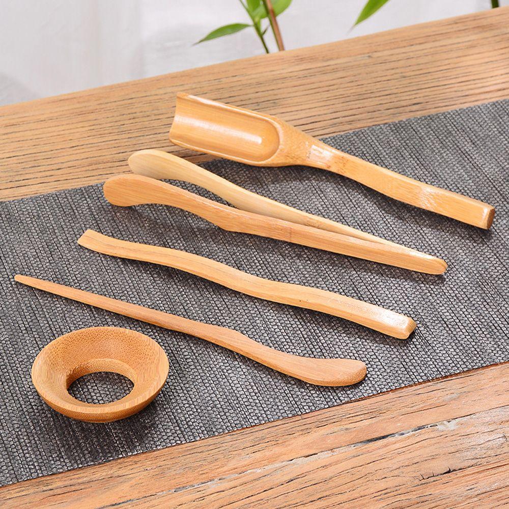 5Pcs/set Natural Tong Tube Strainer Bamboo Teaware Teaspoons Tea Utensils Tea Tweezer Clip