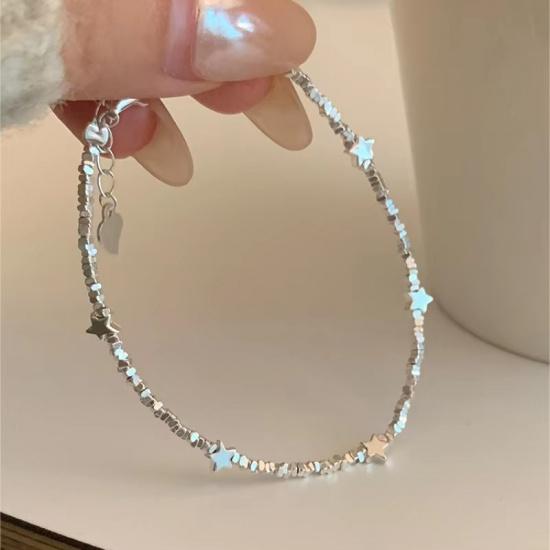 VENTFILLE 925 Sterling Silver Crushed Silver Strand Bracelet For Women Gift Irregular Trendy Jewelry Dropshipping Wholesale