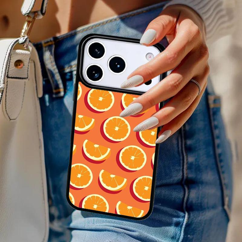 Orange Pattern Phone Case For iPhone 17 Air 14 15 13 12 Max Cover For Apple 16e 11 Pro Max Plus Coque