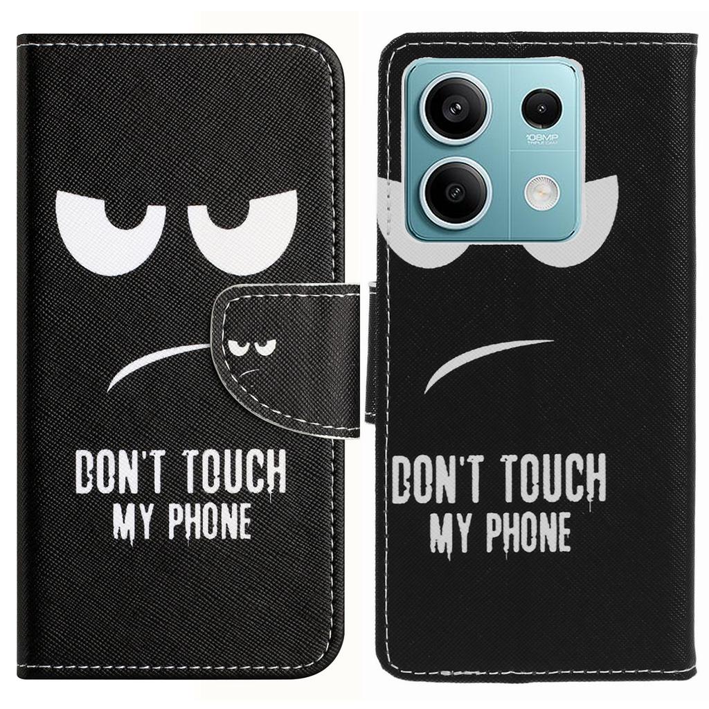 Phone Case for Xiaomi Redmi Note 13 5G PU Leather Cross Texture Wallet Cover