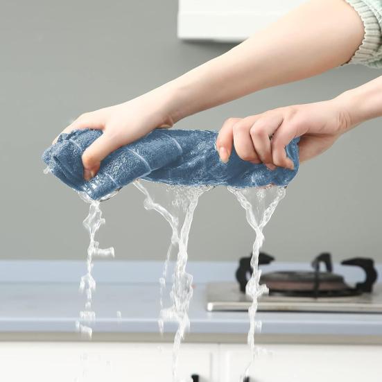 12 Pcs Kitchen Towels Super Absorbent Dishcloths Set Quick Drying Rags for Washing Dishes And Countertops Microfiber Dishwashing Cloth