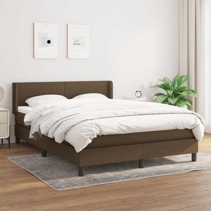 Maison Exclusive - Sommier à lattes de lit avec matelas Marron foncé 140x200 cm