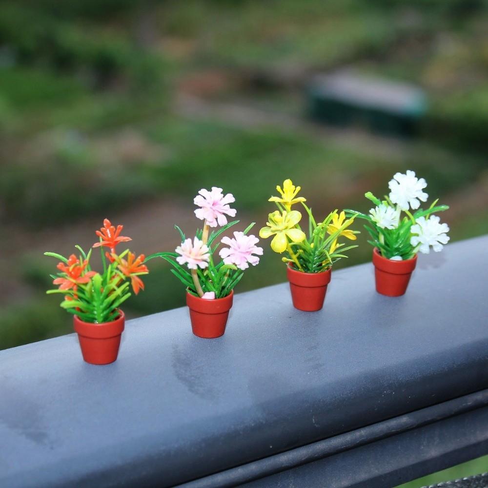 3pcs 1:12 Dollhouse Miniature Green Plant Mini Garden Home Model Doll House Accessories