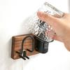 Деревянный держатель для зубных щеток Настенная полка для ванной комнаты Стакан Скребок Держатель для электрической бритвы Настенный многофункциональный стеллаж для хранения
