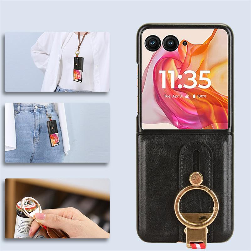 Подходит для чехла на телефон Motorola Razr 70/60/Razr 50 Ultra с ремешком на запястье, шнурком, защитной крышкой и подставкой
