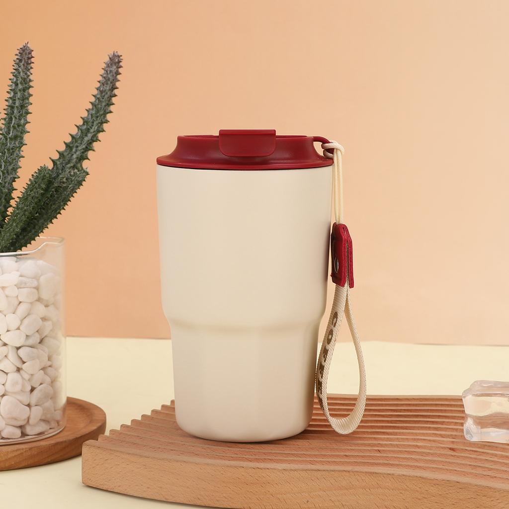 Новая кофейная кружка из нержавеющей стали 316, двухслойная вакуумная, с термокружкой на шнурке для переноски, бизнес-сувенирная подарочная кружка