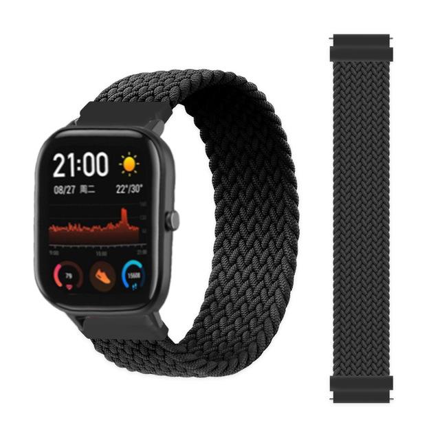 20 мм 22 мм ремешки для часов для Amazfit GTS/4/3/2/2e/GTS2 Mini/GTR 4/3 pro/GTR2/2e/2 Плетеный solo loop Браслет Amazfit bip 6 5 ремешок