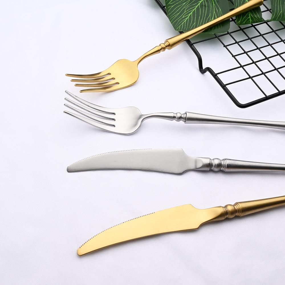1 шт. набор столовых приборов, матовый набор посуды из нержавеющей стали 18/10, нож, вилка, кофейная ложка, набор столовых приборов, можно мыть в посудомоечной машине, набор посуды