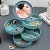 4 Colors Rotating Multilayer Jewelry Box Earring Storage Box Bracelet Earring Necklace Jewelry Stand Dustproof Box