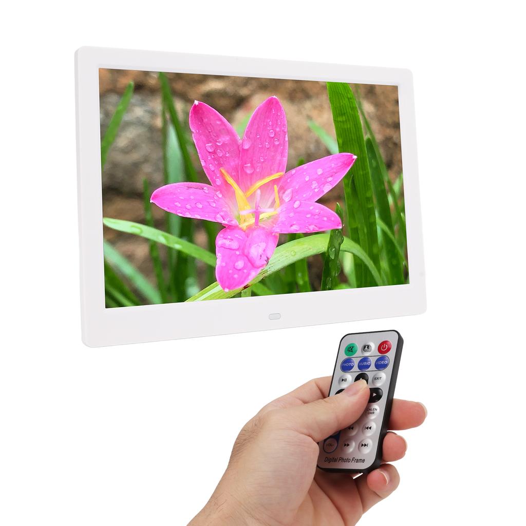 Digital Photo Frame 12in Electronic Photo Album HD MP3 MPEG4 Picture Player with Smart Remote
