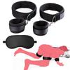 Sexyhot SM Goods SM Restraints Leg Spreading Device Leg Shackles Restraint Belt Leg Shackles Handcuffs Eye Mask SM Goods Adjustable Unisex 2 Piece Set