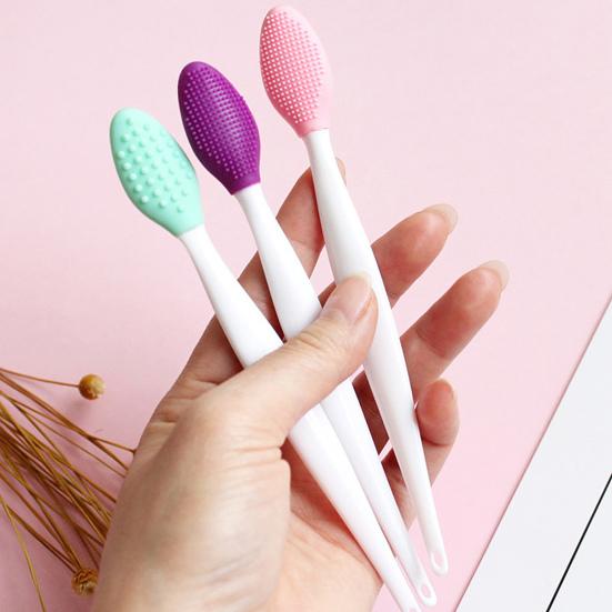 Силиконовая щетка для скрабирования губ, двусторонняя, эксфолиатор для губ для осветления темных