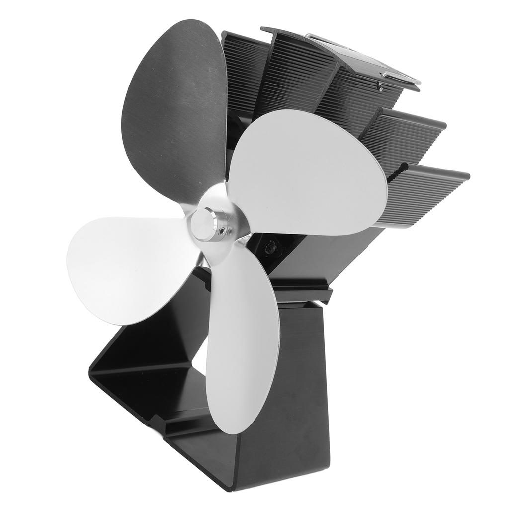 Вентилятор для камина 4 лопасти Вертикальный трапециевидный Термоэлектрический с питанием от тепла Вентилятор для дровяной печи для дров