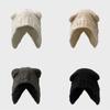 Fashion Cute Bear Ear Knitted Hat Autumn Winter Warm Couple Wool Hat High Quality Outdoor Cold Cap Cycling Cap Nice Gift