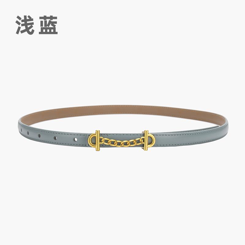 Retro Chain Smooth Buckle Belt For Women, Simple Style Jeans Belt For Women