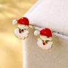 Рождественские серьги из сплава в современном стиле с оленями и Сантой, стильные геометрические украшения