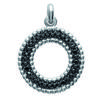 [K2428] - Silver Pendant 'Goddess' Black White (rhodium-plated) - 18 Mm