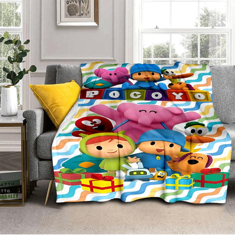 Pocoyo's Colorful Adventure Blanket Suitable for Sofas, Beds, Offices, And Camping - Perfect Gift for Halloween Christmas