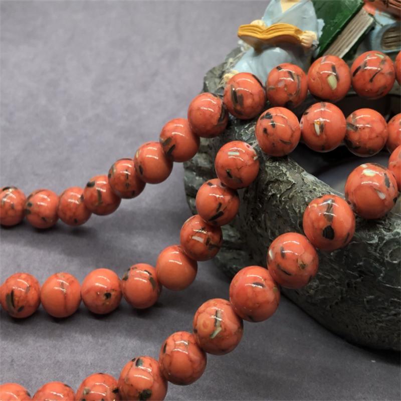 Круглые свободные золотые нити ракушки каменные разделительные бусины для изготовления ювелирных изделий своими руками браслет с подвесками 6/8/10 мм