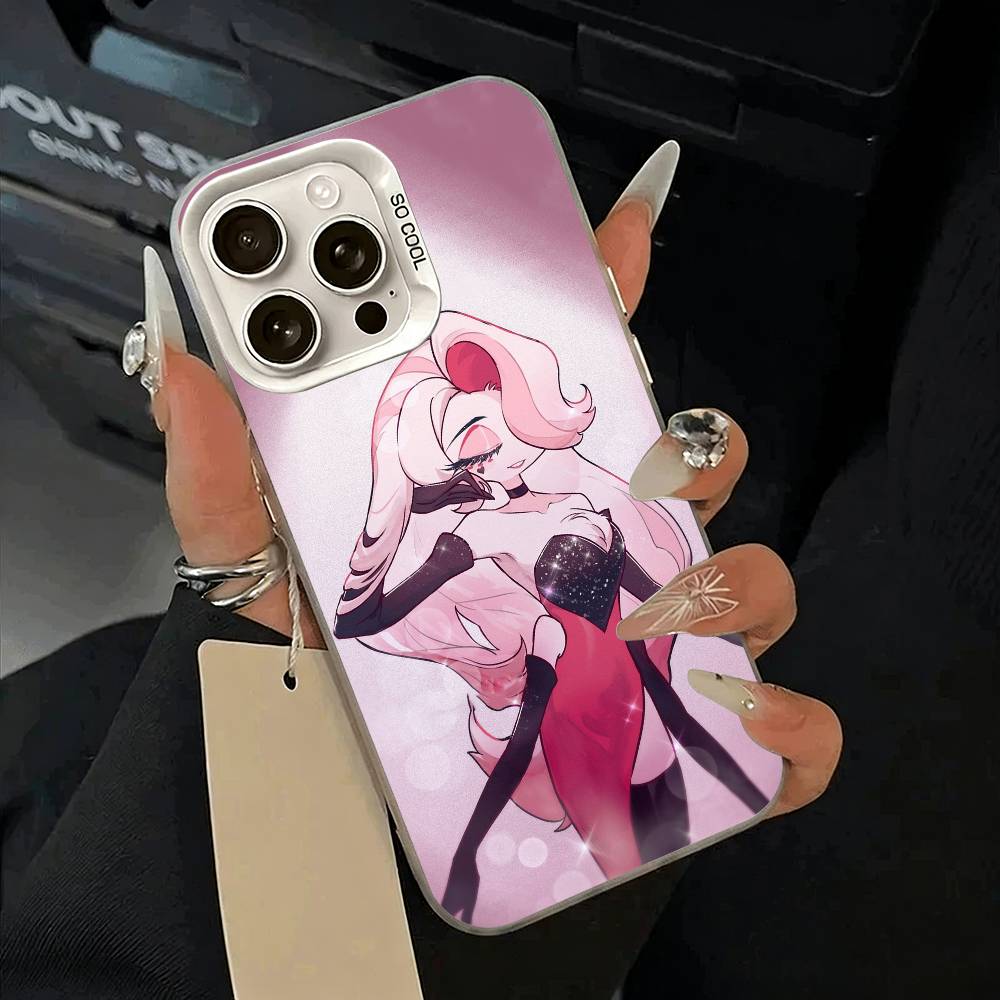 A-Angel Dust H-Hazbin H-Hotel Чехол для телефона для iPhone 11 12 13 14 15 16 Pro Max Plus белый Серебристый Чехол для телефона