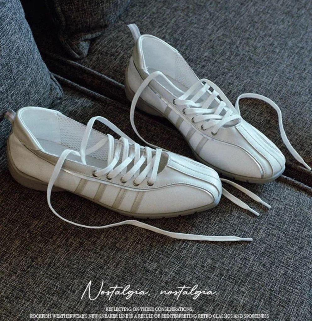 Niche Style White Lace-Up Ballet Flats for Women - 2025 Spring/Autumn Casual Mary Jane Shoes