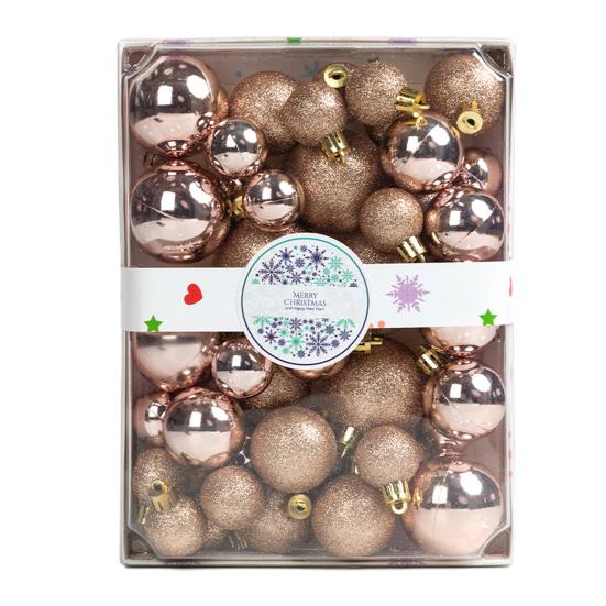42Pcs 3/4/5cm Christmas Balls Set Glitter Surface Various Pattern Christmas Balls Shatterproof Home Reusable