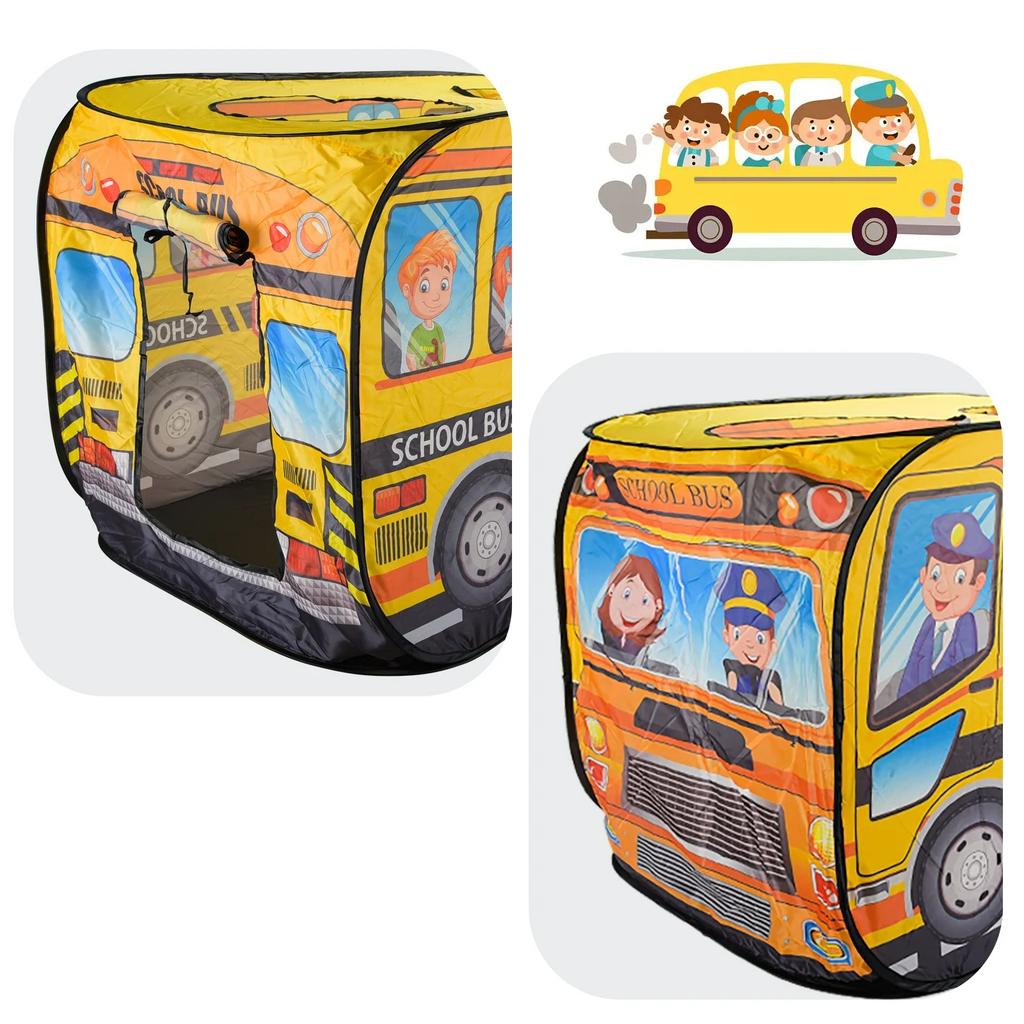 Foldable Game Play House Fire Truck Police Bus Pop Up Toy Tent Playhouse Cloth Gift For Children Firefighting Model Dopship