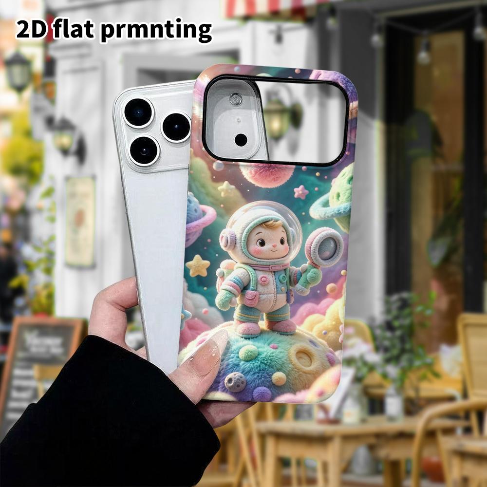 Phone case: 2D flat, suitable for iPhone 18, 17, 16, 15, 14, 13, 12 Pro protective case, space little astronaut, perfect Christmas and Halloween holid