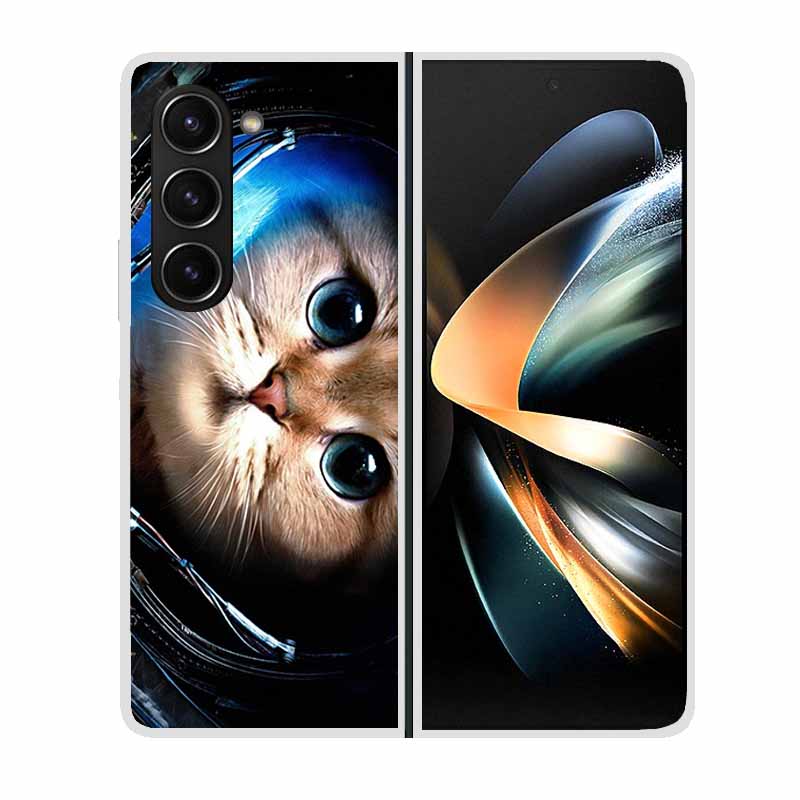 Для Samsung Galaxy Z Fold 2 3 4 5 Чехол для телефона Ударопрочный Жесткий Пластик Capa Милые Кошки Собаки Coque Защитный Прозрачный Прозрачный Capa