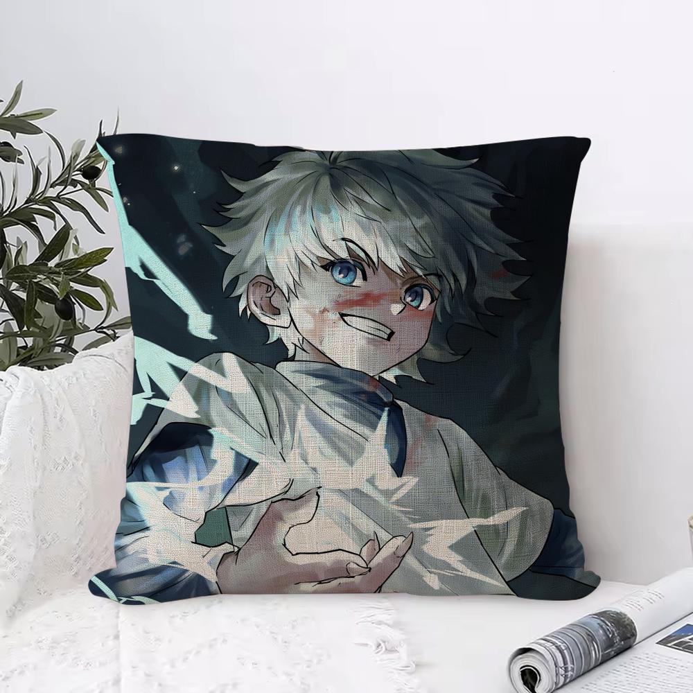 Anime HHunter X Hunter Cushion Cover Eco Linen Pillow Case DoubleSided Print Breathable Durable Zipper Home Decor Gift