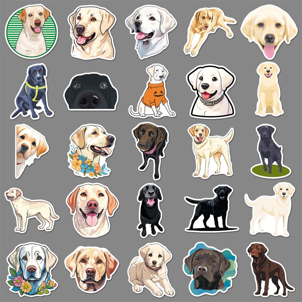 50 Labrador Graffiti Stickers Personalized Cartoon Cute Dog Decorative Mobile Phone Case Suitcase Stickers
