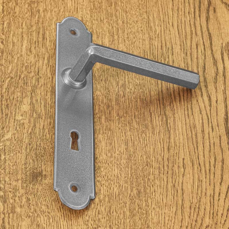 ALBA door handle with key plate 72mm STEEL