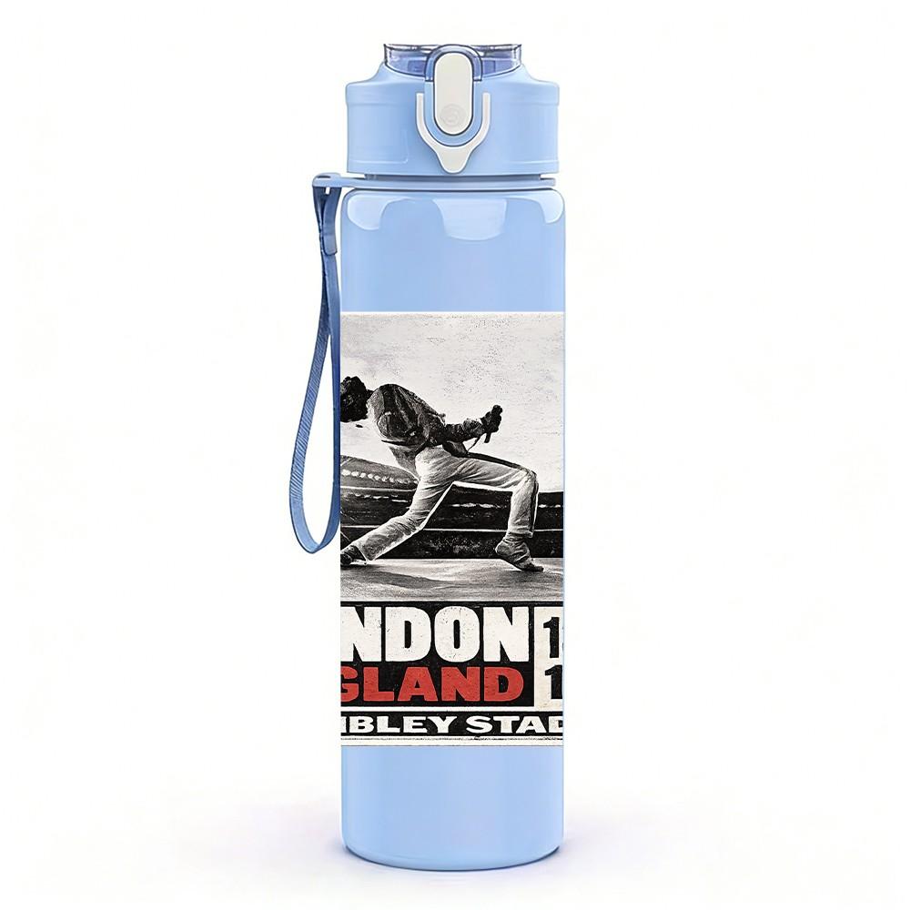 1PC London Surfing Poster Style Print 750ml Color Plastic Sports Water Bottle Leakproof Flip Straw Lid Suitable for Sports Office Home Use