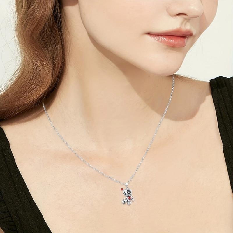 Таинственная кукла вуду, ожерелье и серьги, модные украшения для шеи и ушей для любителей уникального стиля