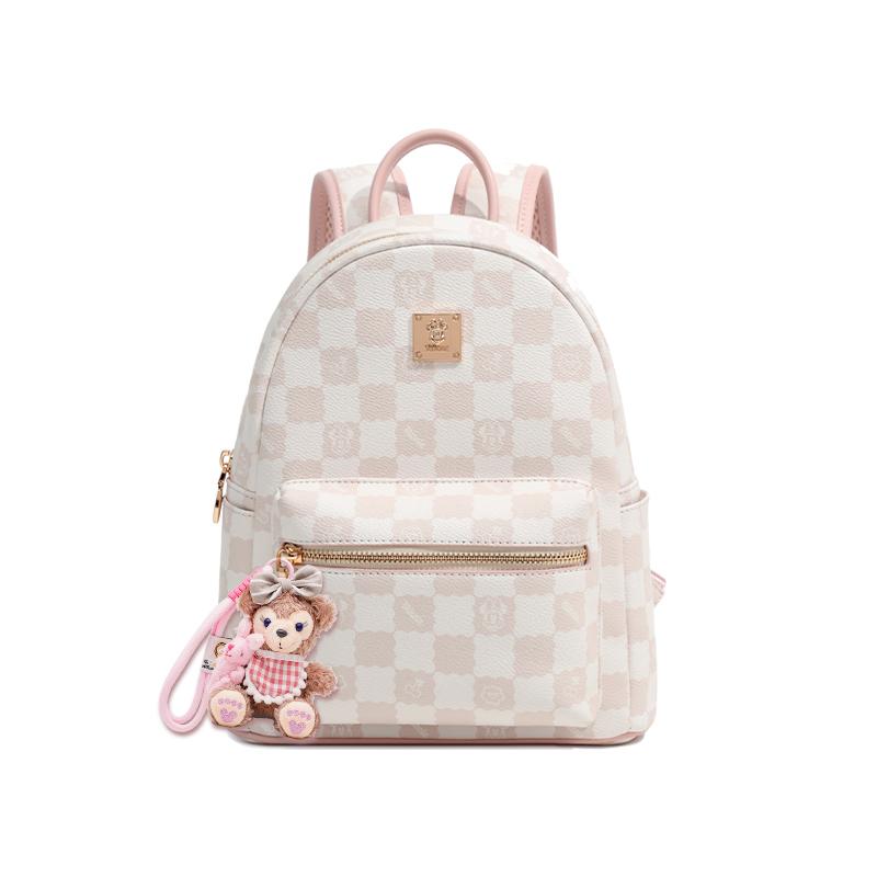 Disney Mickey Classic Checkered Print Style Cute Sweet Backpack Women Backpack BMK-72796