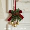 Green Christmas Chime Bell Wreath Pine Cone Bell Pendant  Home Door Decorations