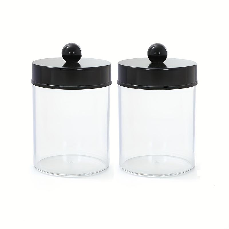 1/2pcs Acrylic Clear Cotton Swab Storage Tank Desktop Cosmetics Organizer Makeup Swab Organizer Box with Lid