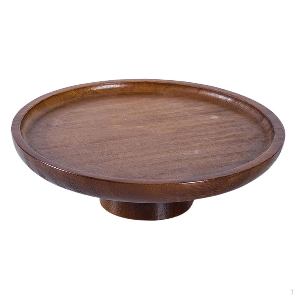 Wood Cake Stand Appetizers Fruit Plate Bamboo Serving Tray Cupcake for Pastries Celebration