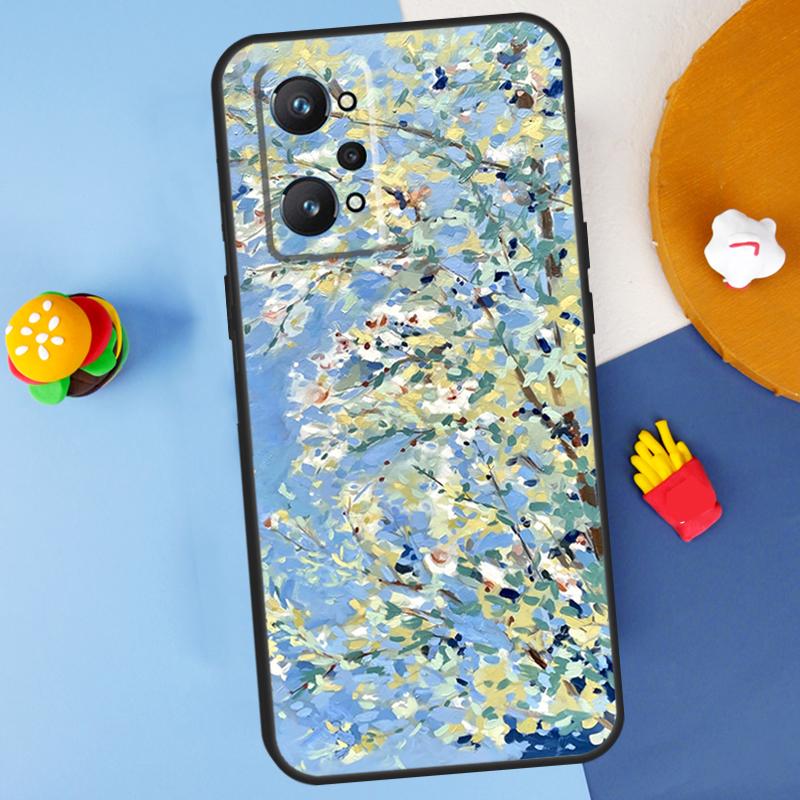 Oil Painting Boho Flower Art For Realme C55 C67 C61 C75 C53 C51 C21Y C25S GT 6 6T 5 GT7 Pro 10 11 12 13 14 Pro Plus Case
