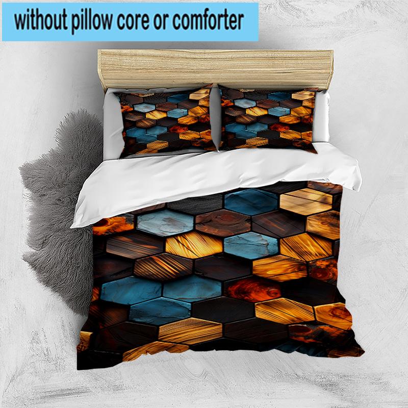Abstract Puzzle Pattern 3pcs Bedding,Including 1pc Duvet Cover And 2pcs Pillowcases Perfect for Christmas,Ideal for Bedroom, Dormitory