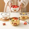 WORTHBUY 380/500ML Kid Rice Bowl 316 Stainless Steel Soup Bowl Anti Scalding Food Container For Children Cute Kitchen Tableware