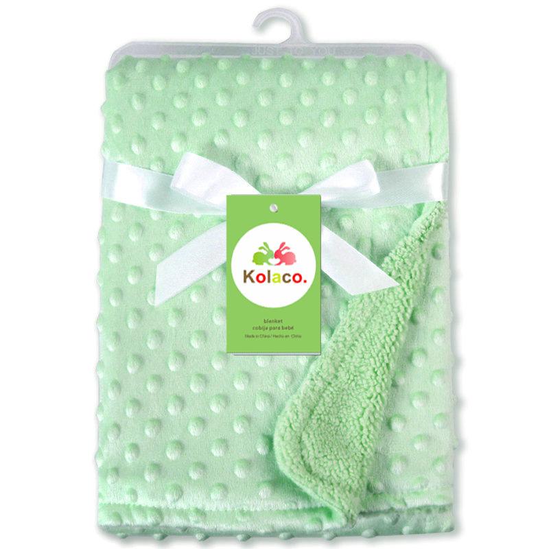 Двухслойный теплый плед для коляски и прогулок Bean Bubble – Мягкий, однотонный дизайн для младенцев
